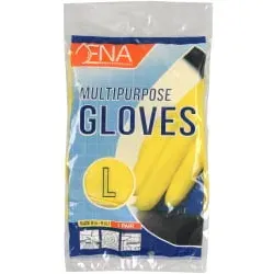 ENA Multipurpose Haushaltshandschuhe, gelb 1000003813 , 1 Packung = 12 Paar, Größe L