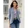 Inspirationen Strickjacke in Rauchblau-Meliert 52