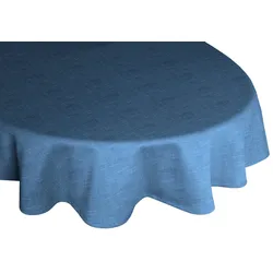 Tischdecke WIRTH "WIESSEE" Gr. 1, blau, Ø:160cm, Baumwolle, Modal, Leinen, Tischdecken, rund