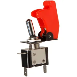 Kippschalter mit Schutzkappe und LED, 12V / 20A, rot