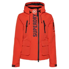 Superdry Damen. Ultimate SD-Windcheater mit Kapuze Kräftiges Orange/Kräftiges Marineblau 38 - 38