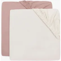 jollein Spannbettlaken Jersey 60 x 120 cm Wild Rose/Ivory 2 St.