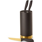 Echtwerk Messerblock schwarz) goldfarben - 22 cm