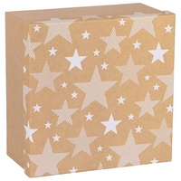IDENA Geschenkbox Stern, 27 x 27 x 15,5 cm, Geschenk, Geschenkschachtel, Geschenkverpackung, Mehrfarbig