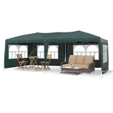 LEMROE Outdoor Gazebo Pavillon 3x6 Faltpavillon, Wasserdicht Stabil mit 6 Seitenteilen, Gartenlauben Partyzelt mit UV-Schutz, Gartenpavillon für Hochzeiten Pavillon für Garten, Festival (grün)