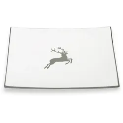 Gmundner Keramik Grauer Hirsch, Speiseteller Trend (26x26cm)