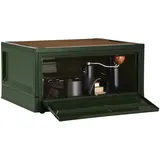 Navaris Faltbare Camping Aufbewahrungsbox - Praktische Klappbox mit Deckel aus Holz - Outdoor Box - Camping Organizer - Campingbox für Auto -