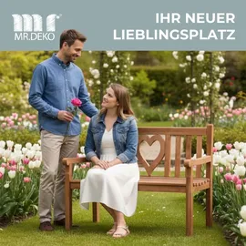 Mr. Deko Gartenbank Herz 120 x 94 x 60 cm Braun