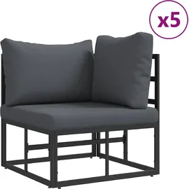 vidaXL Garten-Lounge-Set 7-tlg. schwarz