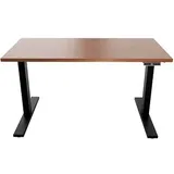 BISLEY E-WonderTech elektrisch höhenverstellbarer Schreibtisch lincoln walnuss rechteckig, T-Fuß-Gestell schwarz 120,0 x 60,0 cm