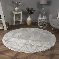 Fellteppich PACO HOME "Kunstfell Soft 380", grau, H:14mm Ø:80cm, Polyester, Teppiche, Fellteppich, Langflor, Kuschelteppich - besonders weich, Uni-Farben