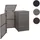 Mendler 2er-Mülltonnenverkleidung HWC-E25, Mülltonnenbox Mülltonnenabdeckung, Poly-Rattan 2x120l ~ grau