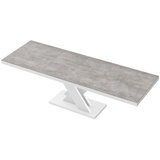 designimpex Esstisch Design Tisch HEN-111 Grau Beton - Weiß Hochglanz ausziehbar 160-256 cm grau