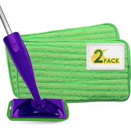 turbo microfiber Bodenwischer Ersatzbezug - 2 Stück Mikrofaser Ersatzbezüge für 30cm Wischmopp und Sprühwischer - Wischbezug Reinigungs Pads für Parkett, Laminat, Fliesen - Waschbar und nachhaltig