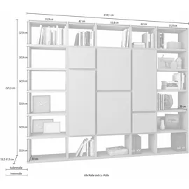 fif Möbel Raumteilerregal »TOR500-1«, Breite 272 cm, weiß