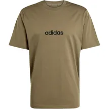 adidas Essentials Linear Single T-Shirt khaki/schwarz - XS