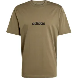 adidas Essentials Linear Single T-Shirt khaki/schwarz - XS