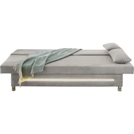 Jockenhöfer Schlafsofa JOCKENHÖFER GRUPPE "Sunrise, B: 191 cm, Liegefl. 120x191 cm", grau (hellgrau), B:191cm T:80cm, Korpus: 100% Polyester;Kissen: 100% Polyester, Sofas, Schlafsofa, mit Bettfunktion, Bettkasten & Licht, Unser Dauertiefpreis