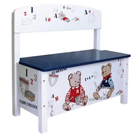 roba Kindertruhenbank Teddy College weiß/blau