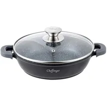 Cheffinger Kochtopf Ø24 Aluguss Suppentopf Schmorpfanne Servierpfanne Schwarz