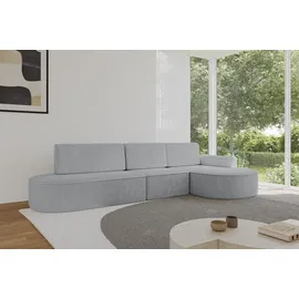 altdecor Eckcouch Cord 5-Sitzer Grau