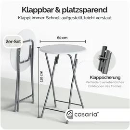 CASARIA Stehtisch 2er Set Holzoptik