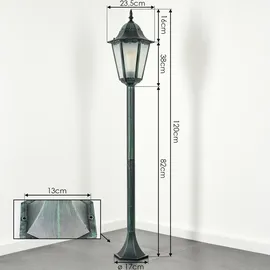 hofstein Wegeleuchte Metall/Glas 1x E27 IP44 spritzwassergeschützt schwarz-grün