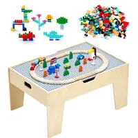 Vevor Aktivitätstisch, 290 Bausteine und 30-teiliges Holzeisenbahn-Set, Eisenbahn, Fahrzeuge,