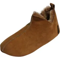 Hollert Lammfell Hausschuhe - Bali Fellschuhe Lederschuhe Bettschuhe Schuhgröße: EUR 43 Farbe: Cognac - Braun - 43