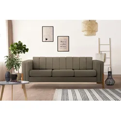 3-Sitzer HOME AFFAIRE "Haki", braun, B:220cm H:74cm T:88cm, Sofas
