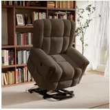 Furnishings Home TV-Sessel Elektrischer Massage-Entspannungssessel, Schlafsessel, Fernsehsessel (inkl. Aufstehhilfe und Fernbedienung, Ladefunktion), mit Liegefunktion Massagefunktion und Wärmefunktion, bis 150 kg braun