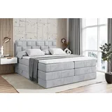 altdecor Boxspringbett ZAFIRA-BZ KING - 160 x 200 - H3/H4 - Hellgrau