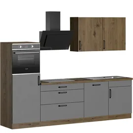 WIHO KÜCHEN Küchenzeile Elba 280 cm grau