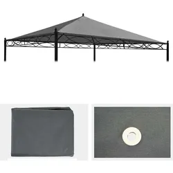 Ersatzbezug für Dach Pergola Pavillon Calpe 3x3m ~ grau