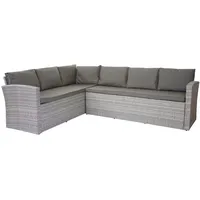 Mendler Poly-Rattan Sofa-Garnitur HWC-A29, zwei 3er-Sofas Gartengarnitur Lounge-Sofa Garten