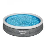 BESTWAY Fast Set Aufstellpool-Set 366 x 76 cm inkl. Filterpumpe rattanoptik