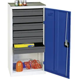 stumpf metall Stumpf Werkzeug- und Materialschrank Serie 3000 lichtgrau / enzianblau + 6 Schubladen 100 mm - 3001674