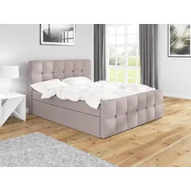 mebloland Boxspringbett BERG mit 2 Bettkästen und Topper. - 180x200 - Beige 04