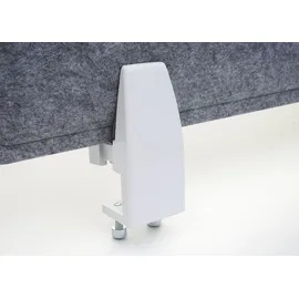 Mendler Tischtrennwand HWC-G76, Büro-Sichtschutz Schreibtisch Pinnwand, Schallschutz Stoff/Textil mit Prägung ~ 100x30cm grau