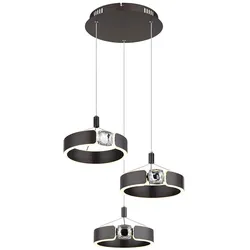 Hängeleuchte Pendelleuchte Esszimmerlampe LED Kristalle Glas Metall bronze Ringe