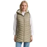 Tom Tailor Damen Longstyle Steppweste mit Kapuze - XS