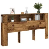 vidaXL Bett-Kopfteil mit Ablagen Altholz-Optik 200x18,5x102,5 cm