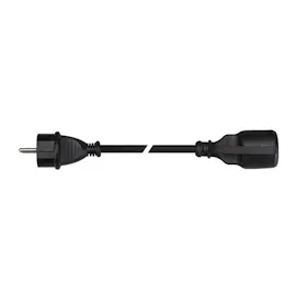 Perel Verlängerungskabel, H05RR-F 3G2.5, 10 m, 16 A/230 V, 3680 W, Typ E/F, IP44, Gummi, schwarz