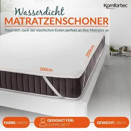 Komfortec Matratzenschoner wasserdicht 200 x 200 cm Weiß