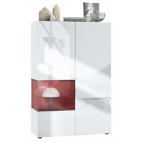 Vladon Vitrine, Bordeaux, 91.5x136.5x37 cm, Wohnzimmer, Wohnwände, Vitrinenschränke