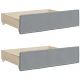 vidaXL Bettschubladen 2 Stk. Hellgrau Holzwerkstoff und Stoff