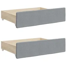 vidaXL Bettschubladen 2 Stk. Hellgrau Holzwerkstoff und Stoff