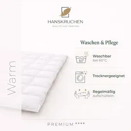 HANSKRUCHEN GmbH HANSKRUCHEN Winterdecke 135x200 cm Warm 100% Daunen waschbar Allergiker Daunendecke atmungsaktiv Bettdecke weiß - Weiß