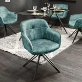 Riess-Ambiente Stuhl EUPHORIA Samt Armlehne Metallgestell schwarz drehbar Esszimmer