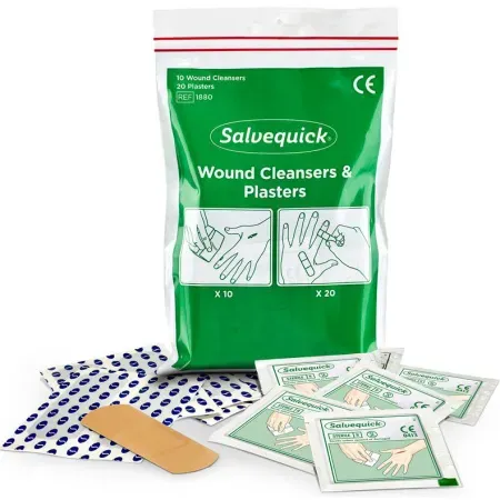 Salvequick Tücher 10 Stück + Pflaster 20 Stück